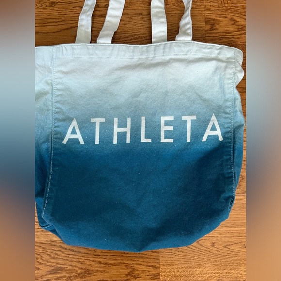 NWOT Athelta Canvas Blue Ombré Tote Bag. - Picture 2 of 10